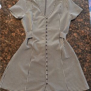 Classic Black and White Gingham Dress